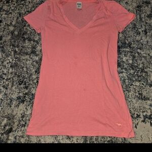 PINK Victoria's Secret Fitted Pink Short Sleeve Tee